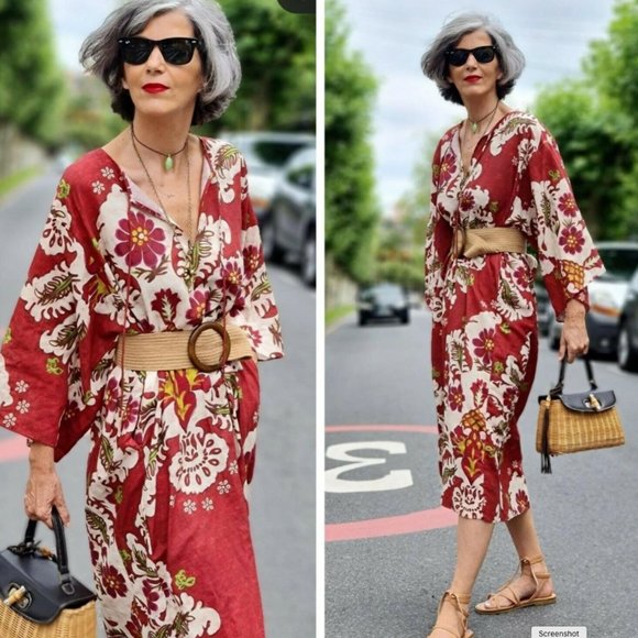 Zara Linen Blend Printed Tunic Dress Size M/L - Picture 6 of 13